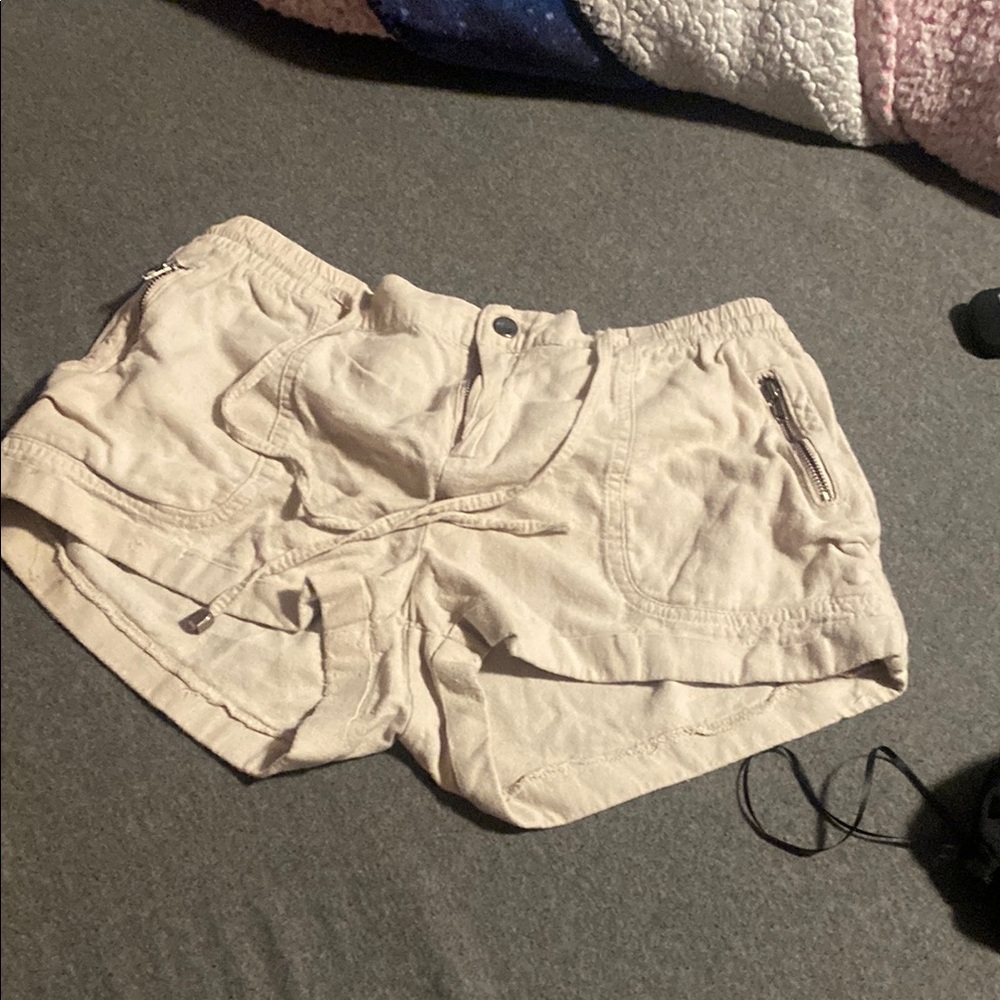 Iris Cream Cargo Shorts Casual Cotton Blend